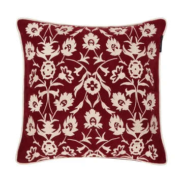 Taie Flower Embroidered Wool Mix 50x50 cm - Red-Light beige - Lexington