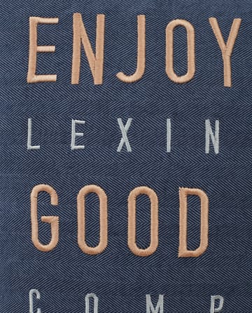 Taie Good Life Herringbone Flannel 50x50 cm - Steel Blue - Lexington