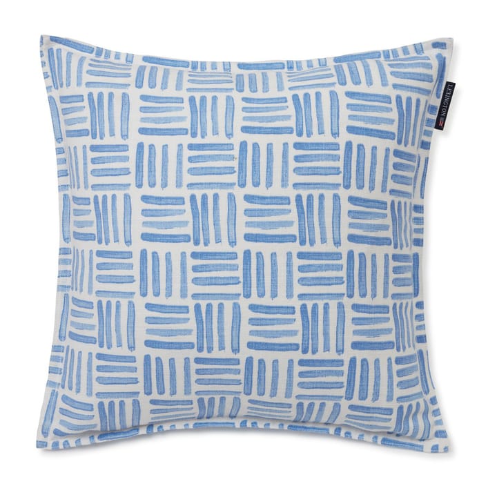 Taie Graphic Printed Cotton Canvas 50x50 cm, Blue-White Lexington