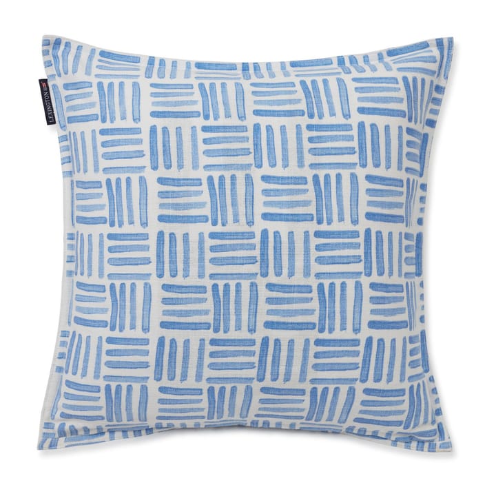Taie Graphic Printed Cotton Canvas 50x50 cm, Blue-White Lexington