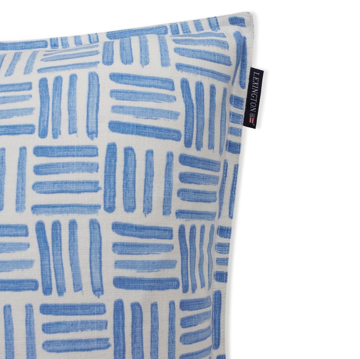 Taie Graphic Printed Cotton Canvas 50x50 cm, Blue-White Lexington