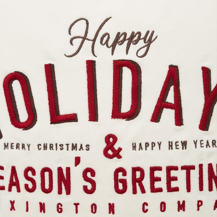Taie Happy Holidays 50x50 cm - Blanc - Lexington