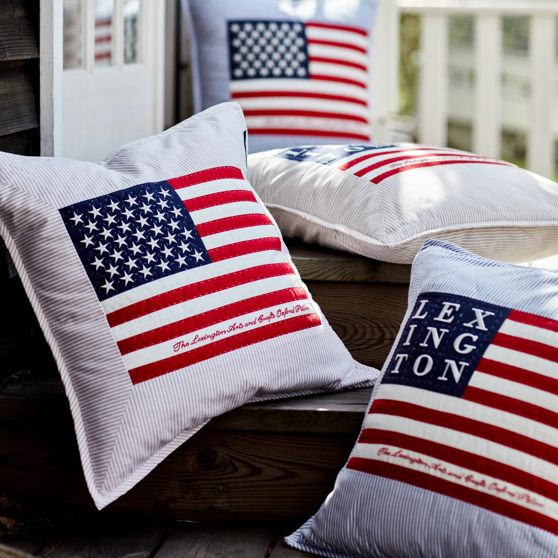 Taie Icons Arts & Crafts 50x50 cm, Blue-white Lexington