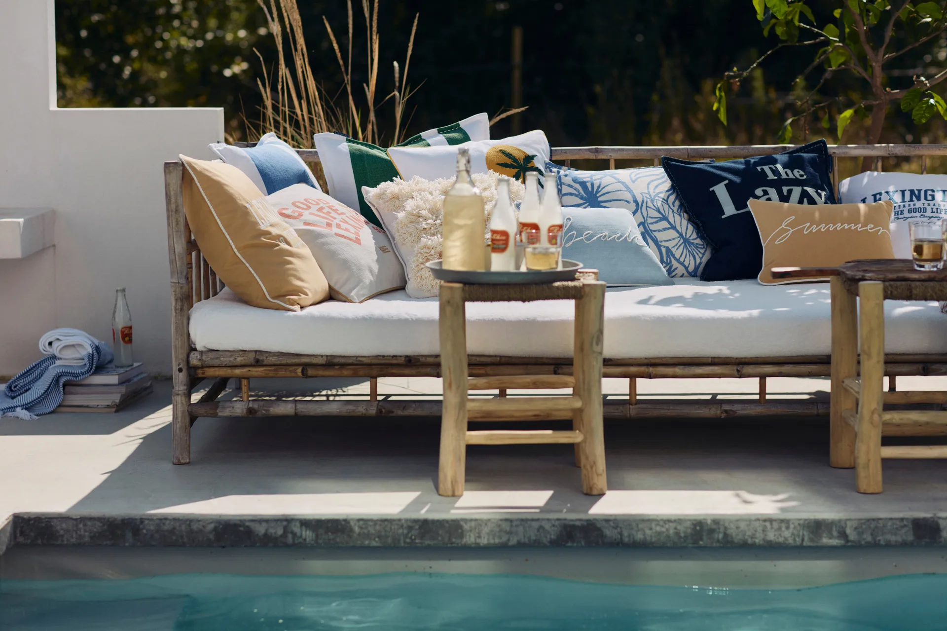 Taie Lazy Days Denim Twill Cotton 50x50 cm, Denim blue Lexington