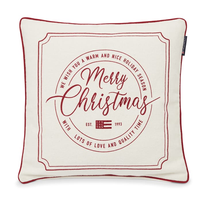Taie Merry Christmas Cotton Canvas 50x50 cm, Off white-red Lexington