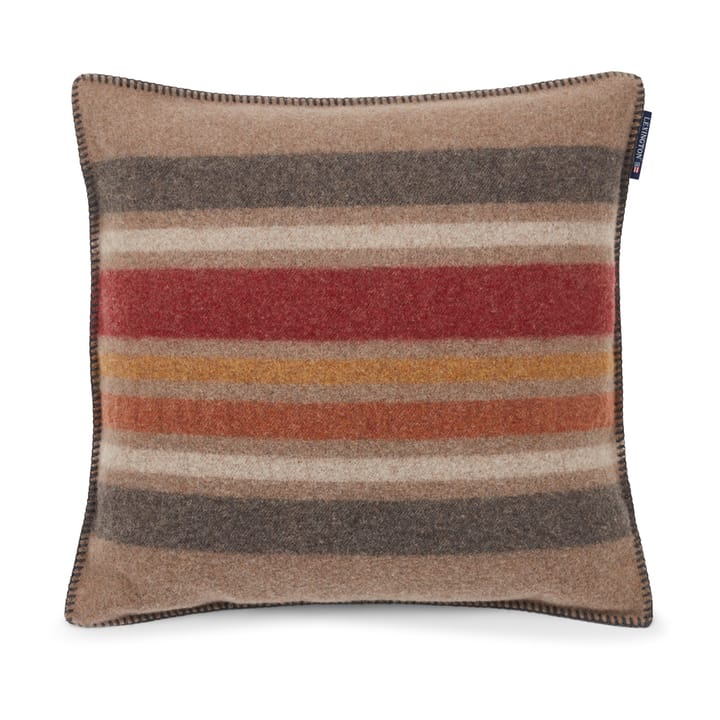 Taie Multi Striped Recycled Wool 50x50 cm - Mid brown-multi - Lexington