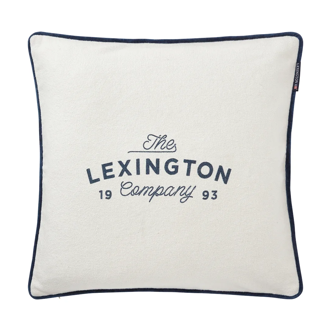 Taie Printed Logo Recycled Cotton 50x50 cm, White Lexington