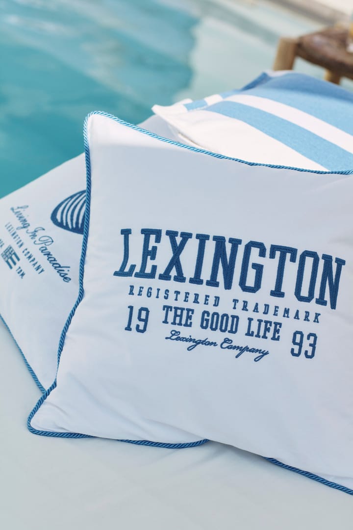 Taie Seashell Cotton Canvas 50x50 cm, White-blue Lexington