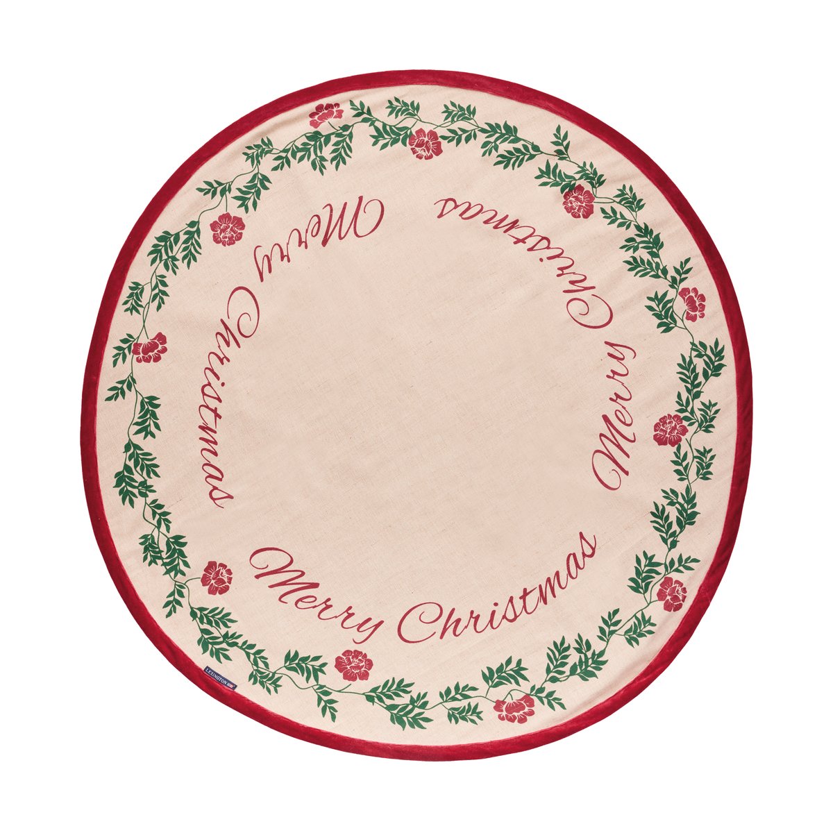 Lexington Tapis de Noël Jute Cotton Christmas Tree o110 cm Vert naturel