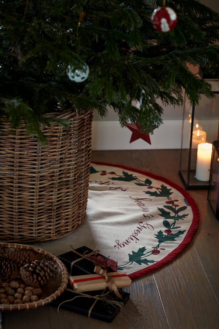 Tapis de sapin de Noël Jute Cotton Christmas Tree Ø110 cm, Beige Lexington