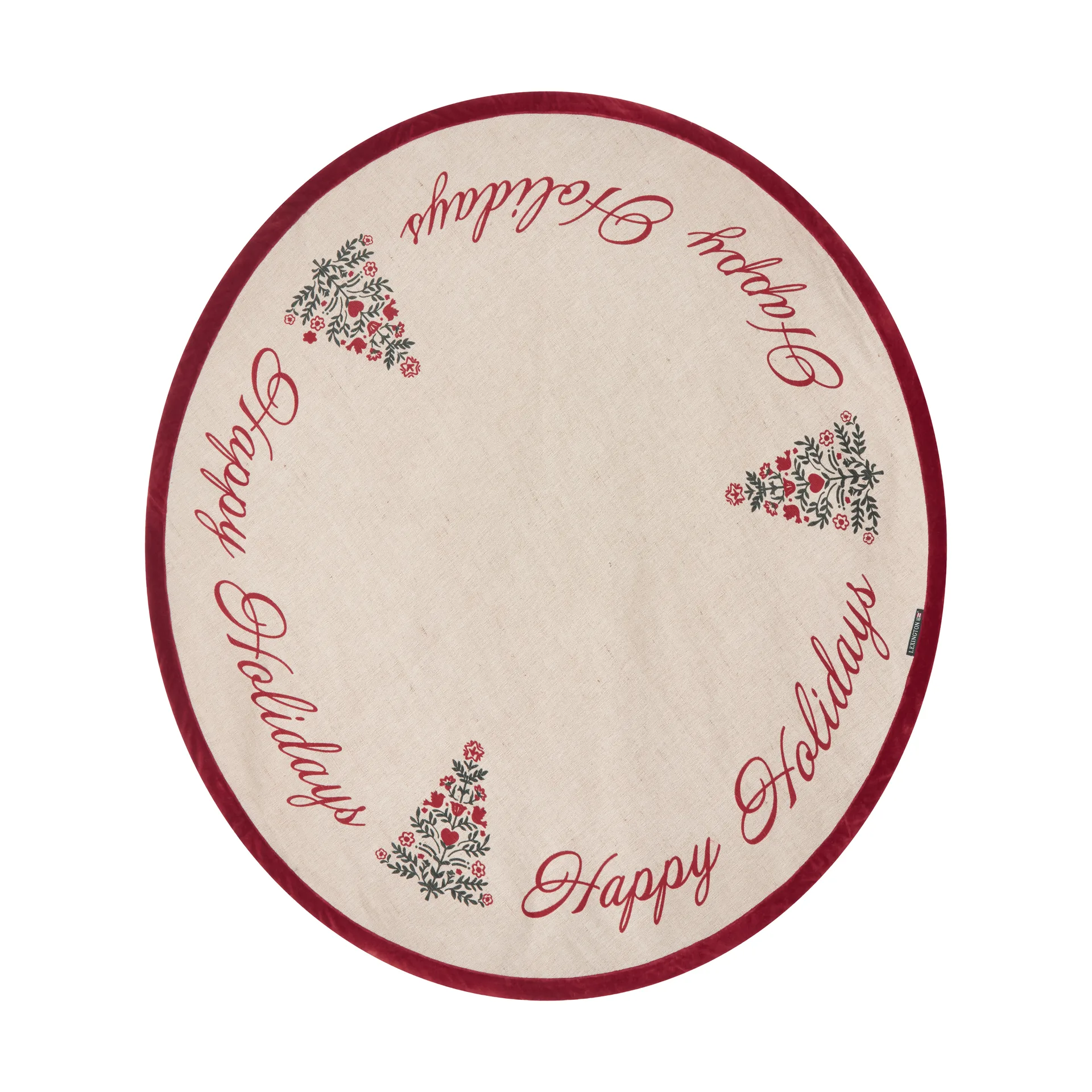 Tapis de sapin de Noël Jute Cotton Christmas Tree Ø110 cm, Natural-red Lexington
