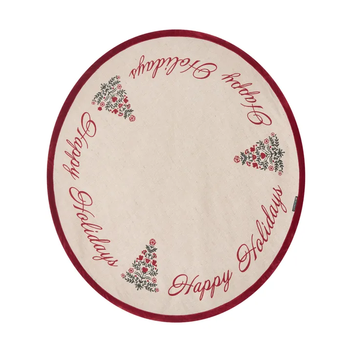 Tapis de sapin de Noël Jute Cotton Christmas Tree Ø110 cm - Natural-red - Lexington