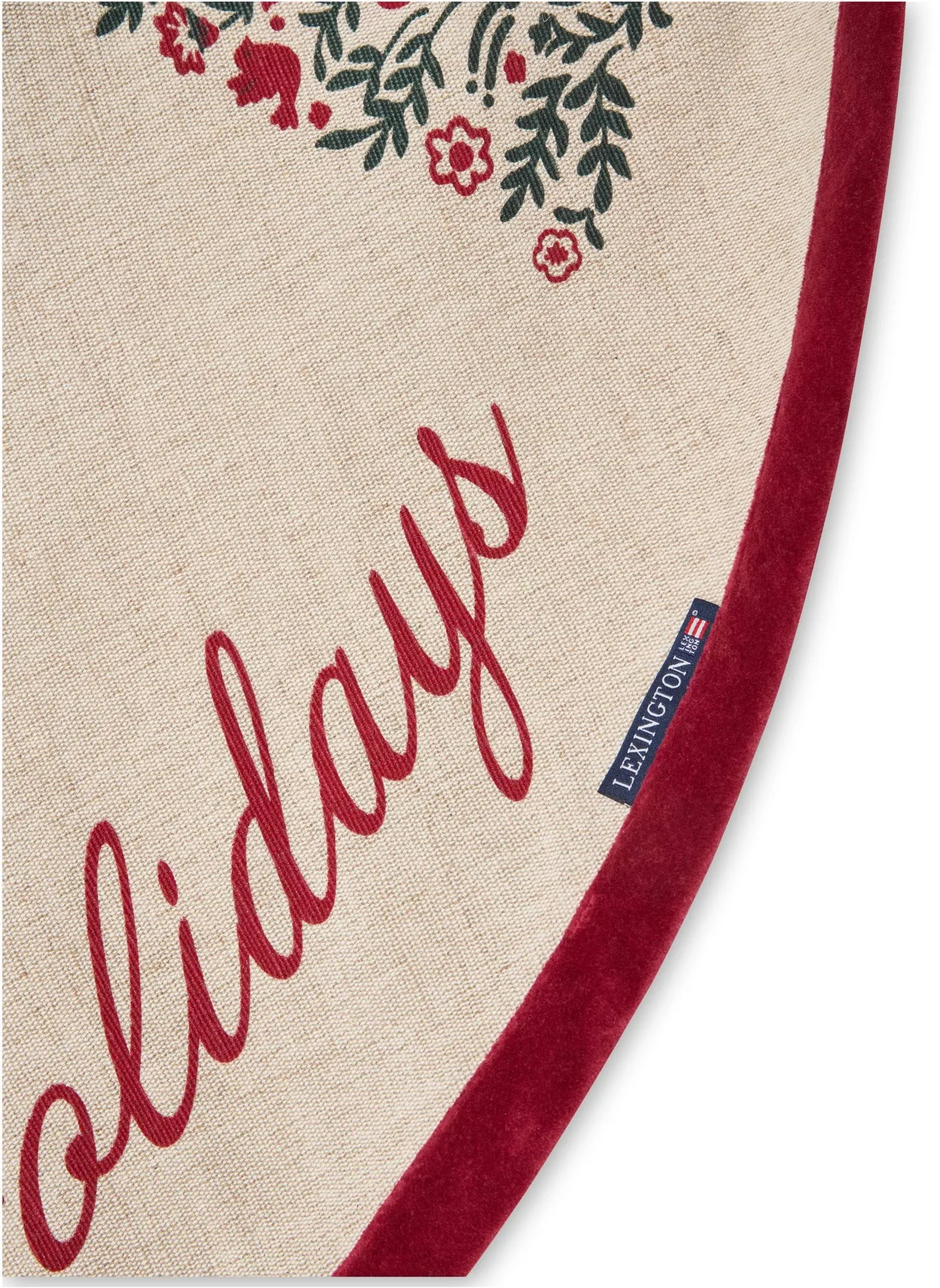 Tapis de sapin de Noël Jute Cotton Christmas Tree Ø110 cm, Natural-red Lexington
