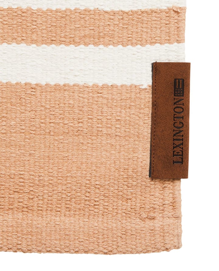 Tapis Organic Striped Cotton 70x130 cm - Beige-white - Lexington