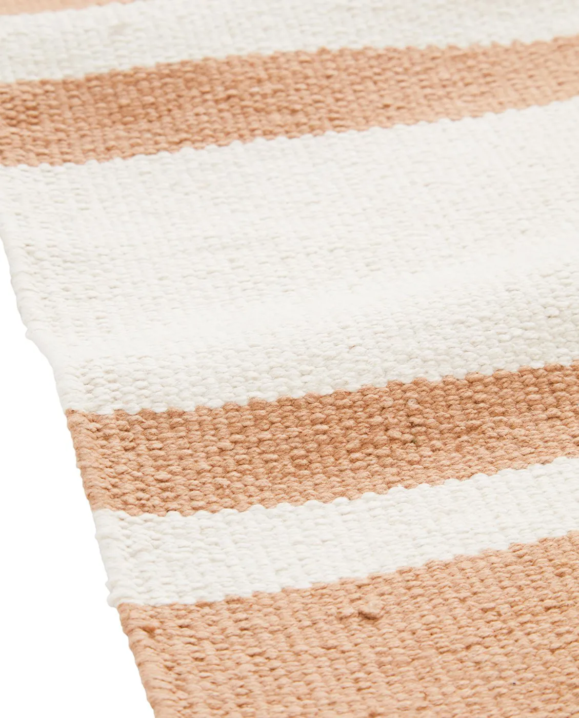 Tapis Organic Striped Cotton 70x130 cm, Beige-white Lexington