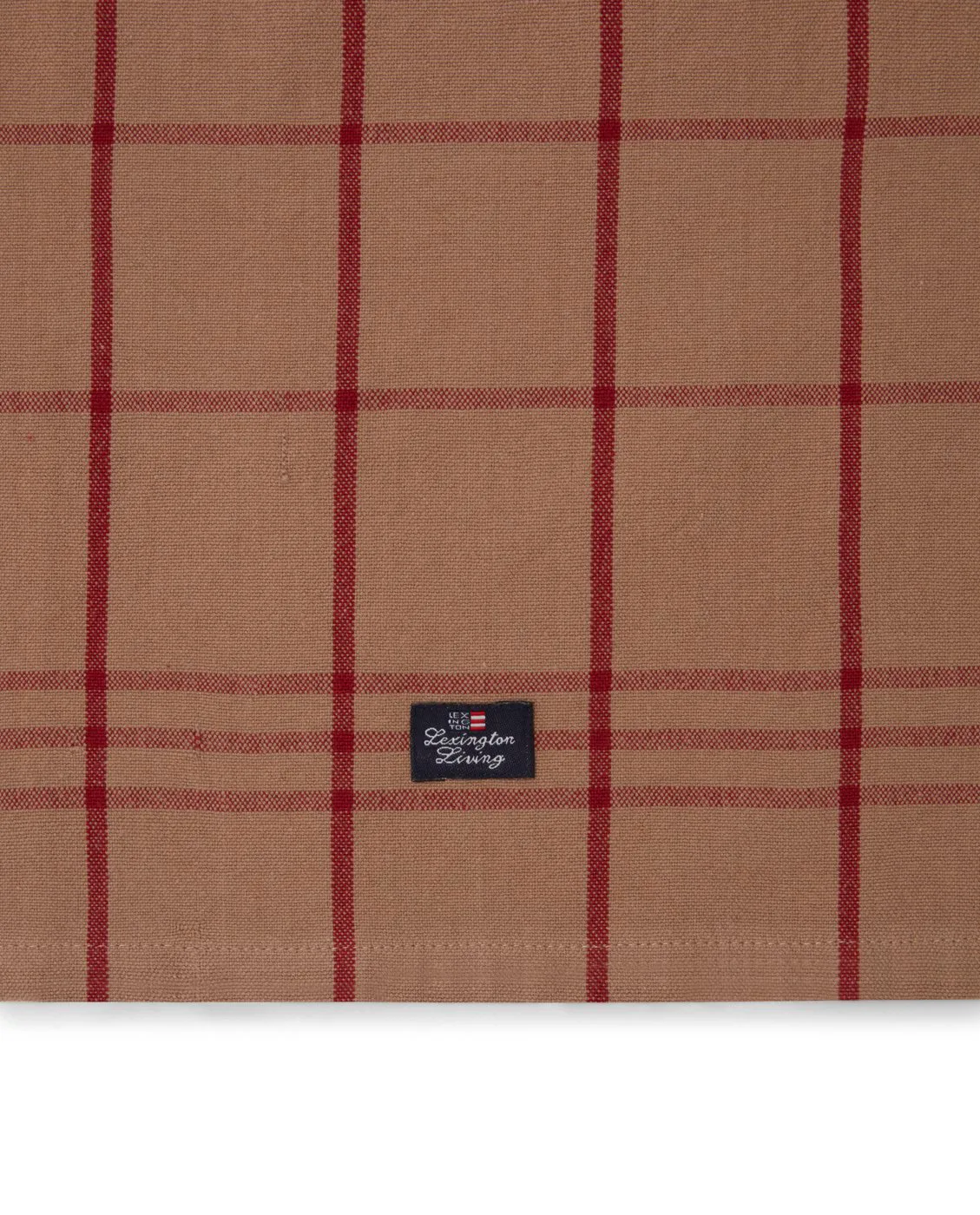 Torchon Checked Organic Cotton Oxford 50x70 cm, Beige-red Lexington