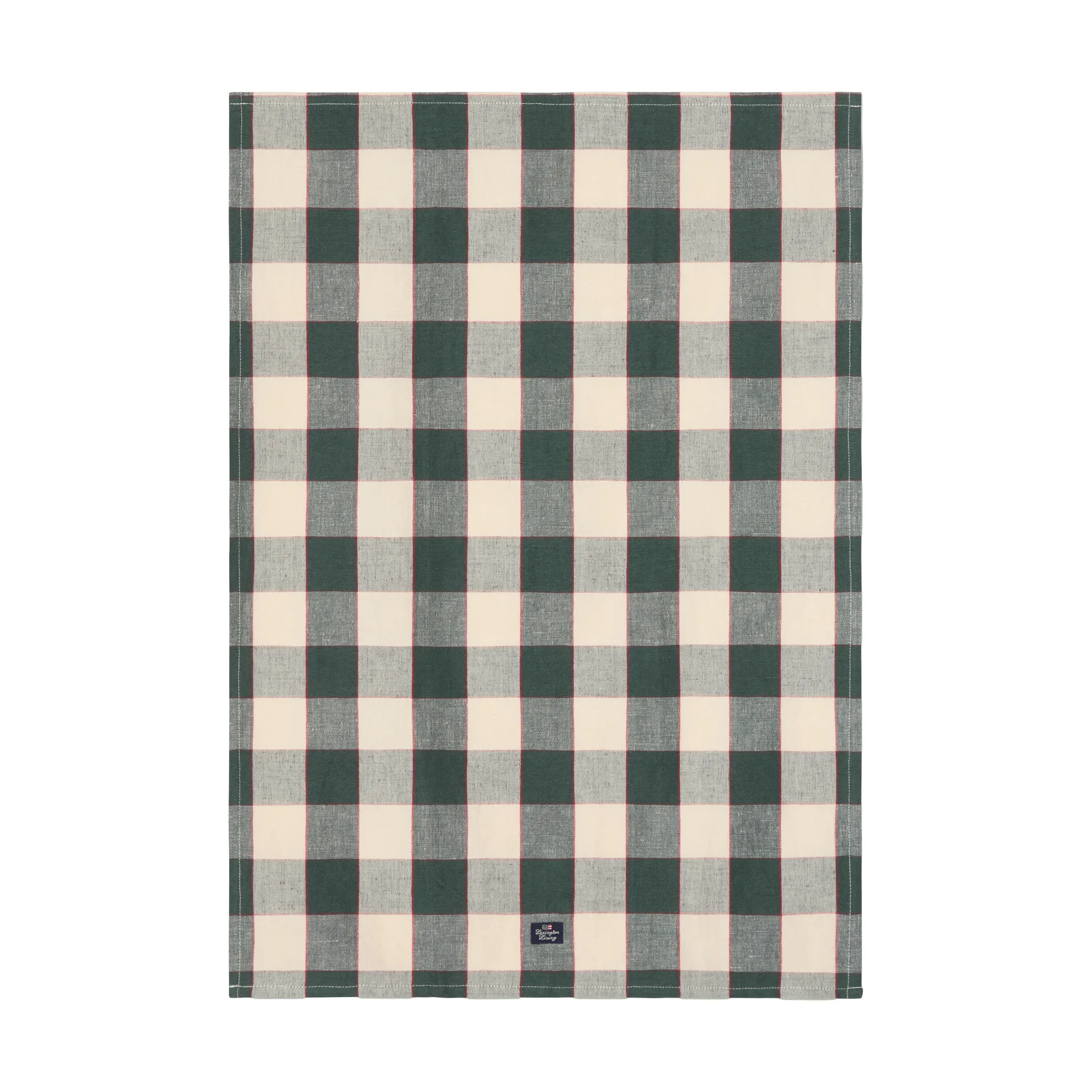 Torchon de cuisine Checked lin/coton 50x70 cm, Green-light beige-red Lexington