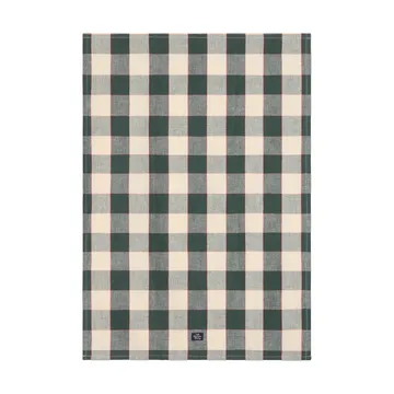 Torchon de cuisine Checked lin/coton 50x70 cm - Green-light beige-red - Lexington