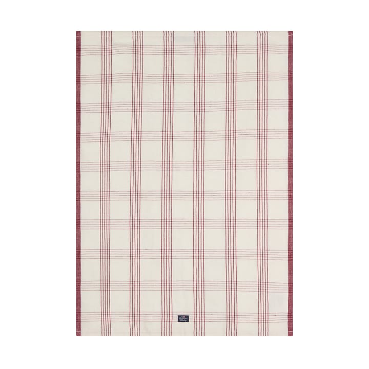 Torchon de cuisine Checked lin/coton 50x70 cm - White-red - Lexington