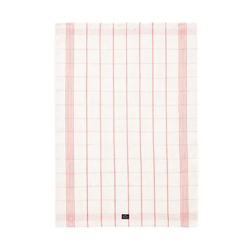 Torchon de cuisine Checked Linen/Cotton 50x70 cm - White-red - Lexington