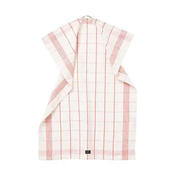 Torchon de cuisine Checked Linen/Cotton 50x70 cm - White-red - Lexington