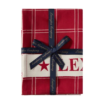Torchon en coton tissé jacquard - Red-white, 50x70 cm - Lexington