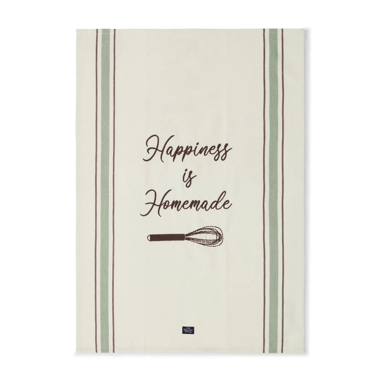 Torchon Happiness Organic Cotton 50x70 cm, White-green Lexington