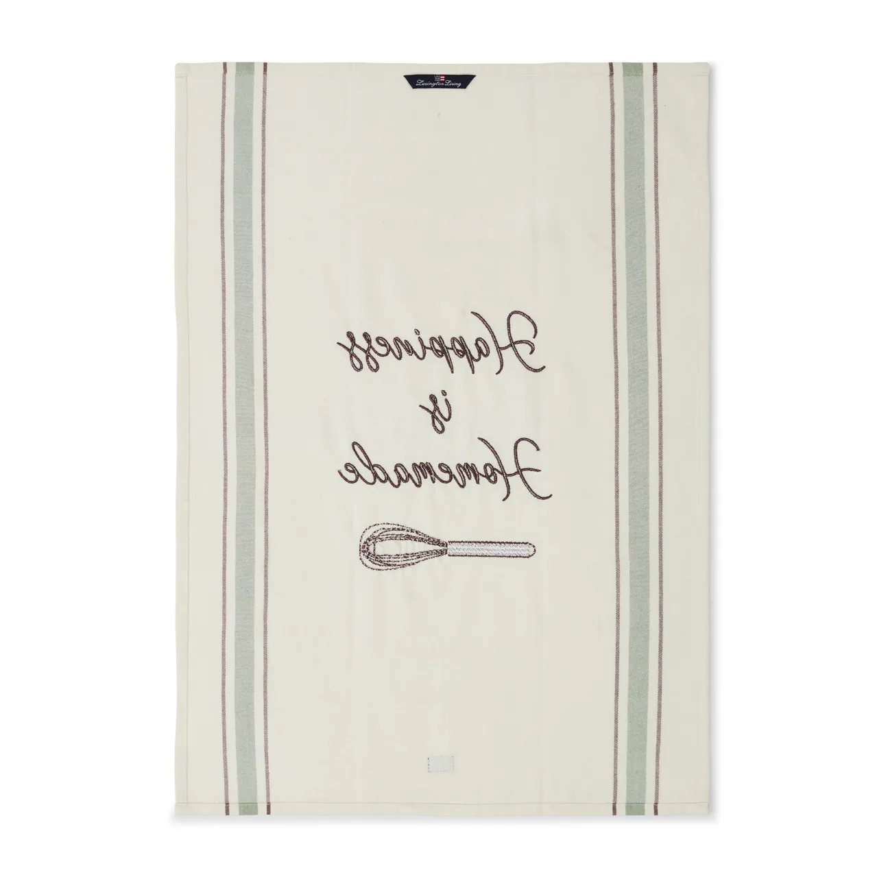 Torchon Happiness Organic Cotton 50x70 cm, White-green Lexington