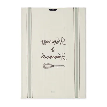 Torchon Happiness Organic Cotton 50x70 cm - White-green - Lexington