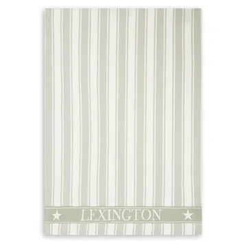 Torchon Icons Waffle Striped 50x70 cm - Sage green-white - Lexington