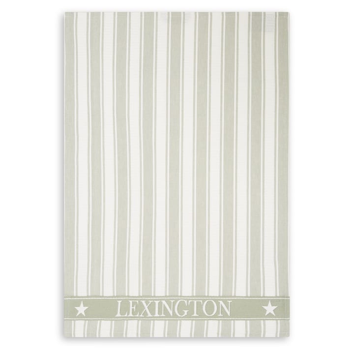 Torchon Icons Waffle Striped 50x70 cm - Sage green-white - Lexington