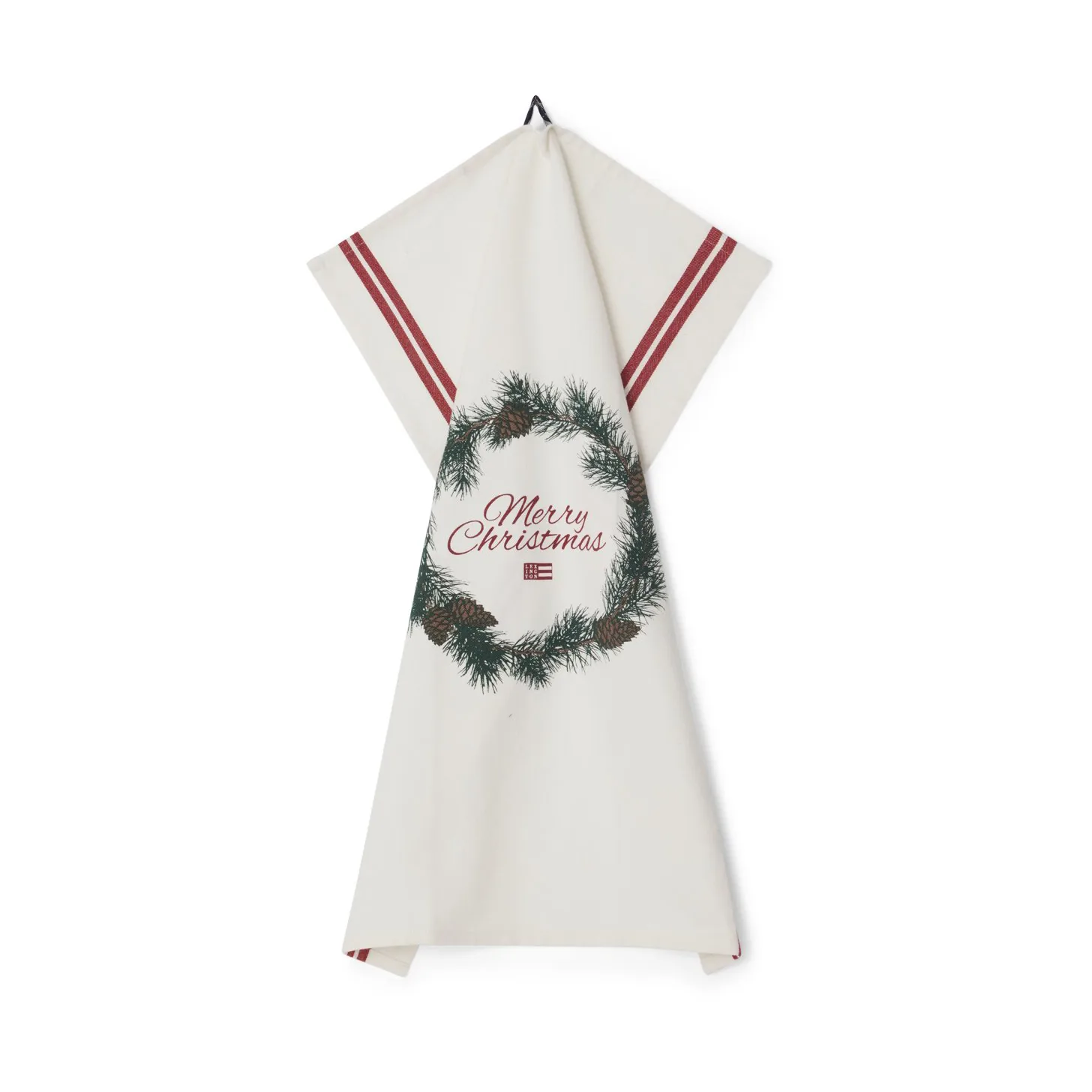 Torchon Merry Christmas Org Cotton 50x70 cm, White-red-green Lexington