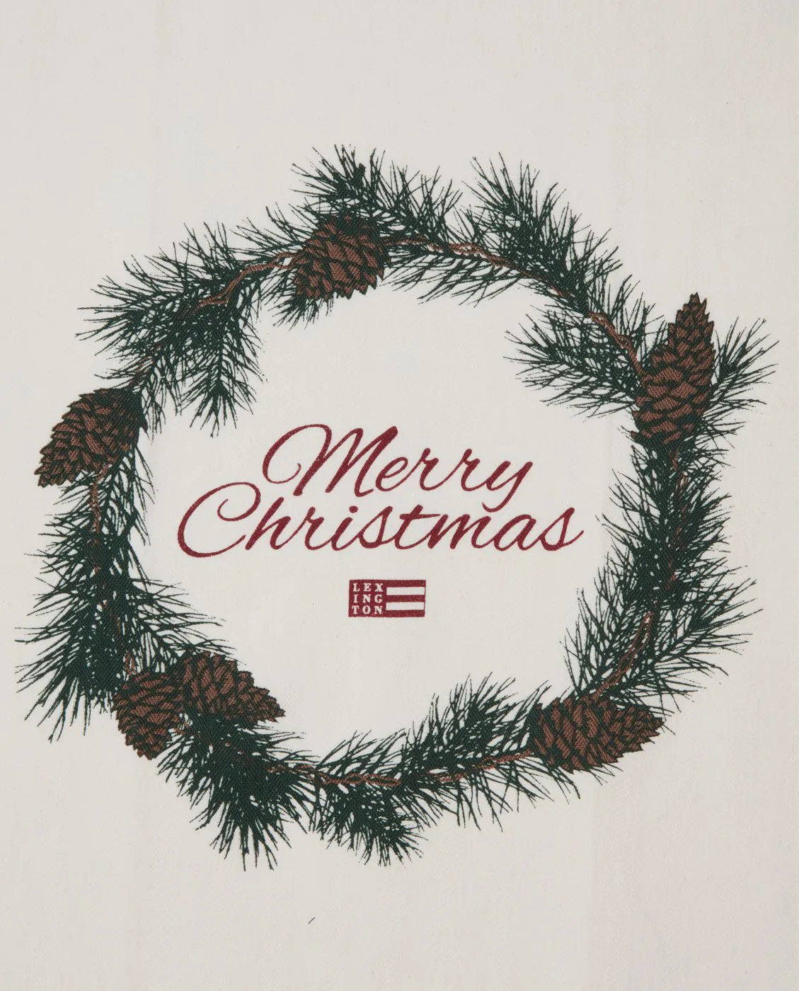 Torchon Merry Christmas Org Cotton 50x70 cm, White-red-green Lexington