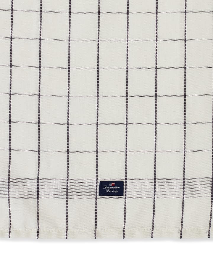 Torchon Organic Cotton Linen Checked 50x70 cm - White-dark gray - Lexington