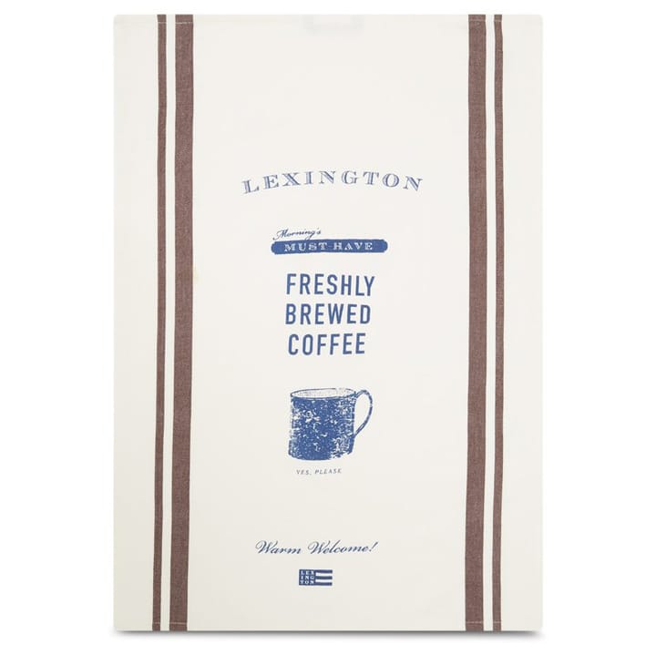 Torchon Printed Twill Coffee 50x70 cm - Blanc - Lexington
