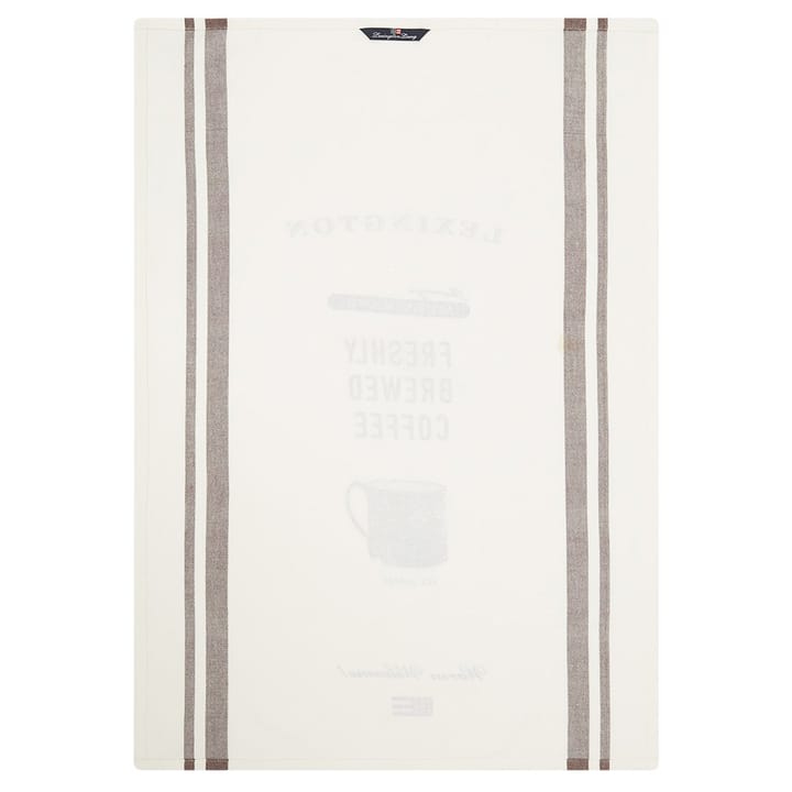 Torchon Printed Twill Coffee 50x70 cm - Blanc - Lexington