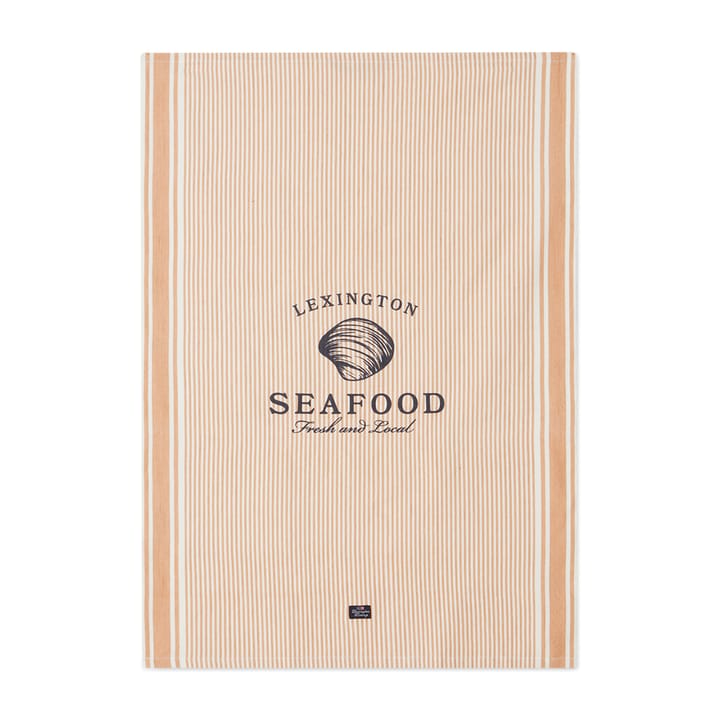 Torchon Seafood Striped & Printed 50x70 cm - Beige-blanc - Lexington