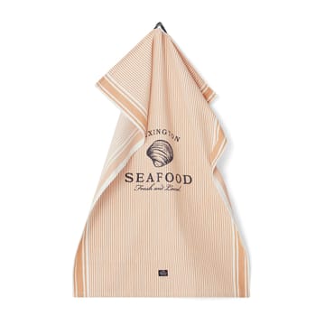 Torchon Seafood Striped & Printed 50x70 cm - Beige-blanc - Lexington