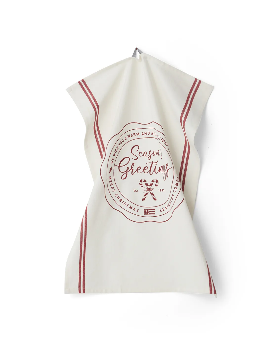 Torchon Seasons Greetings Printed 50x70 cm, Blanc-rouge Lexington