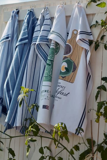 Torchon Striped 50x70 cm - White-blue - Lexington