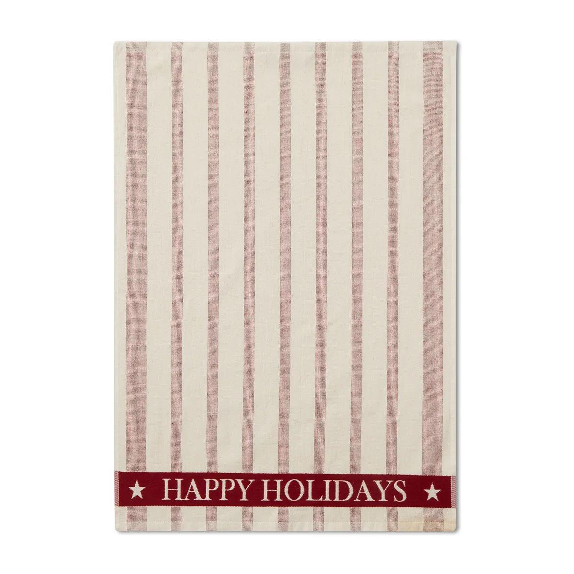 Torchon Striped Cotton Terry jacquard 50x70 cm, Beige-rouge Lexington