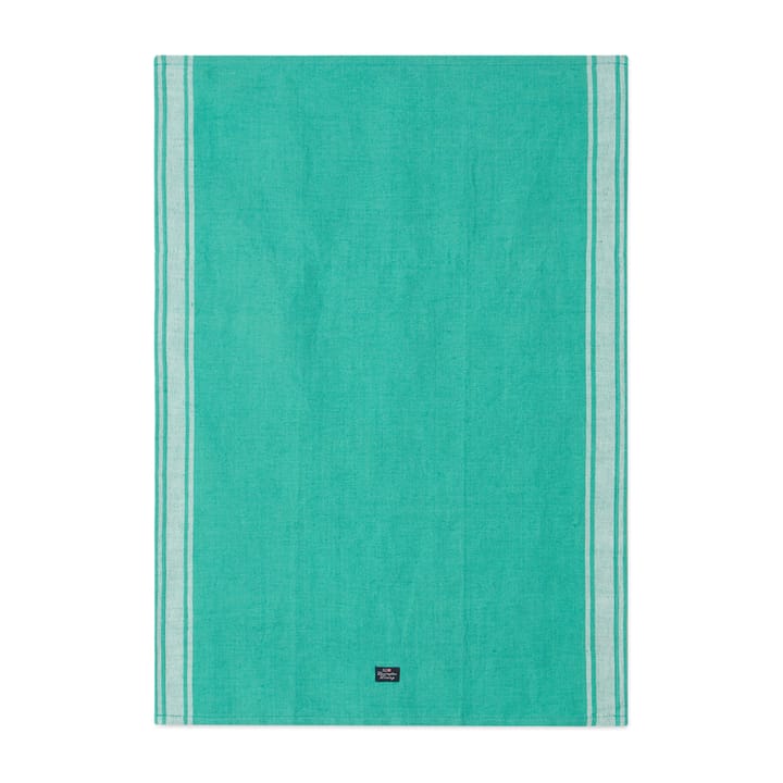 Torchon Striped Linen Cotton 50x70 cm - Vert-blanc - Lexington