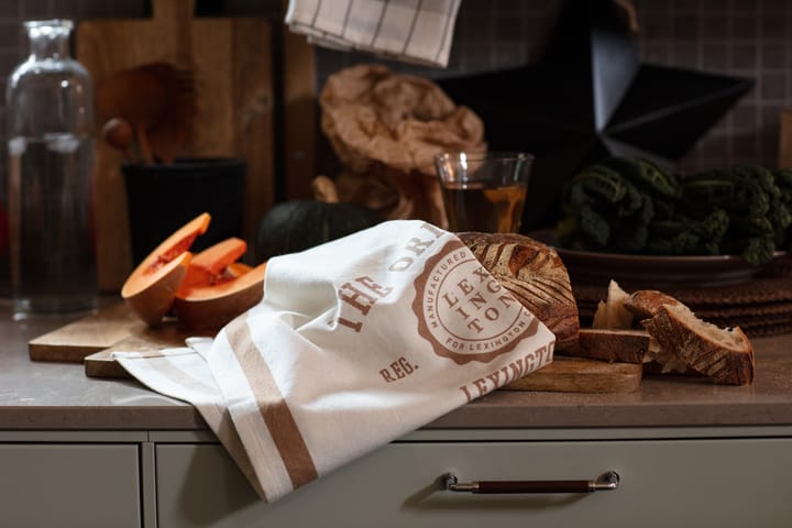 Torchon The Original Cotton Twill 50x70 cm, Off White-brown Lexington