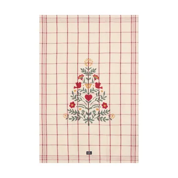 Torchon Tree en lin/coton - White-red-green, 50x70 cm - Lexington