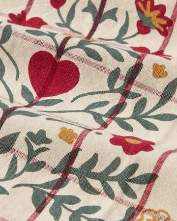 Torchon Tree en lin/coton - White-red-green, 50x70 cm - Lexington