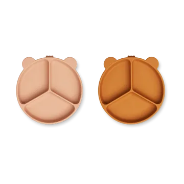 Assiette compartimentée Stacy Lot de 2 - Mustard-tuscany rose mix - Liewood