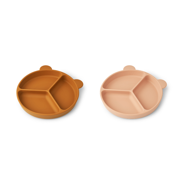 Assiette compartimentée Stacy Lot de 2, Mustard-tuscany rose mix Liewood