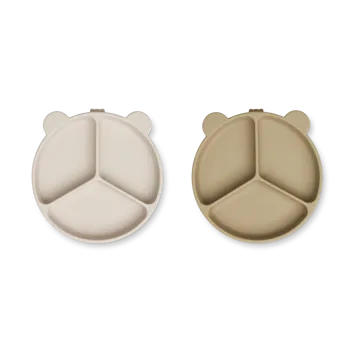 Assiette compartimentée Stacy Lot de 2 - Sandy-Oat - Liewood
