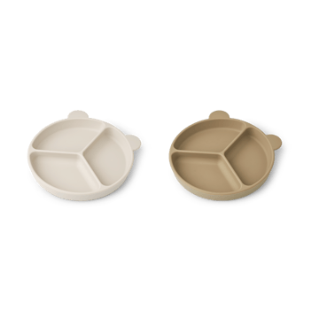 Assiette compartimentée Stacy Lot de 2 - Sandy-Oat - Liewood