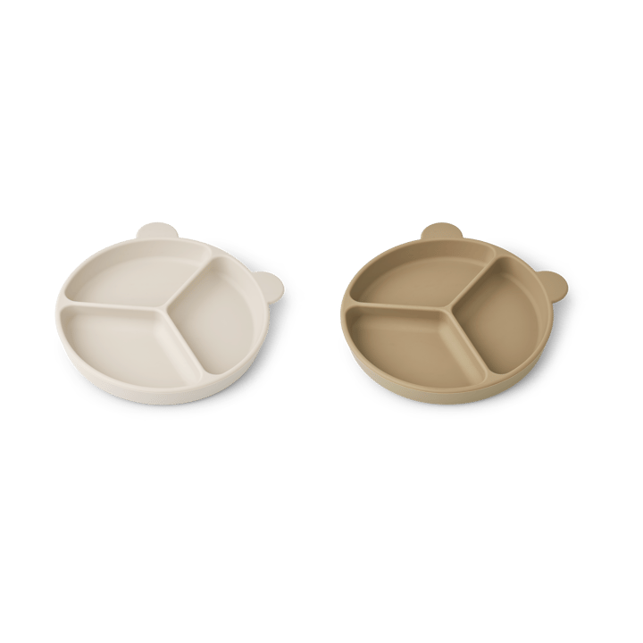 Assiette compartimentée Stacy Lot de 2, Sandy-Oat Liewood